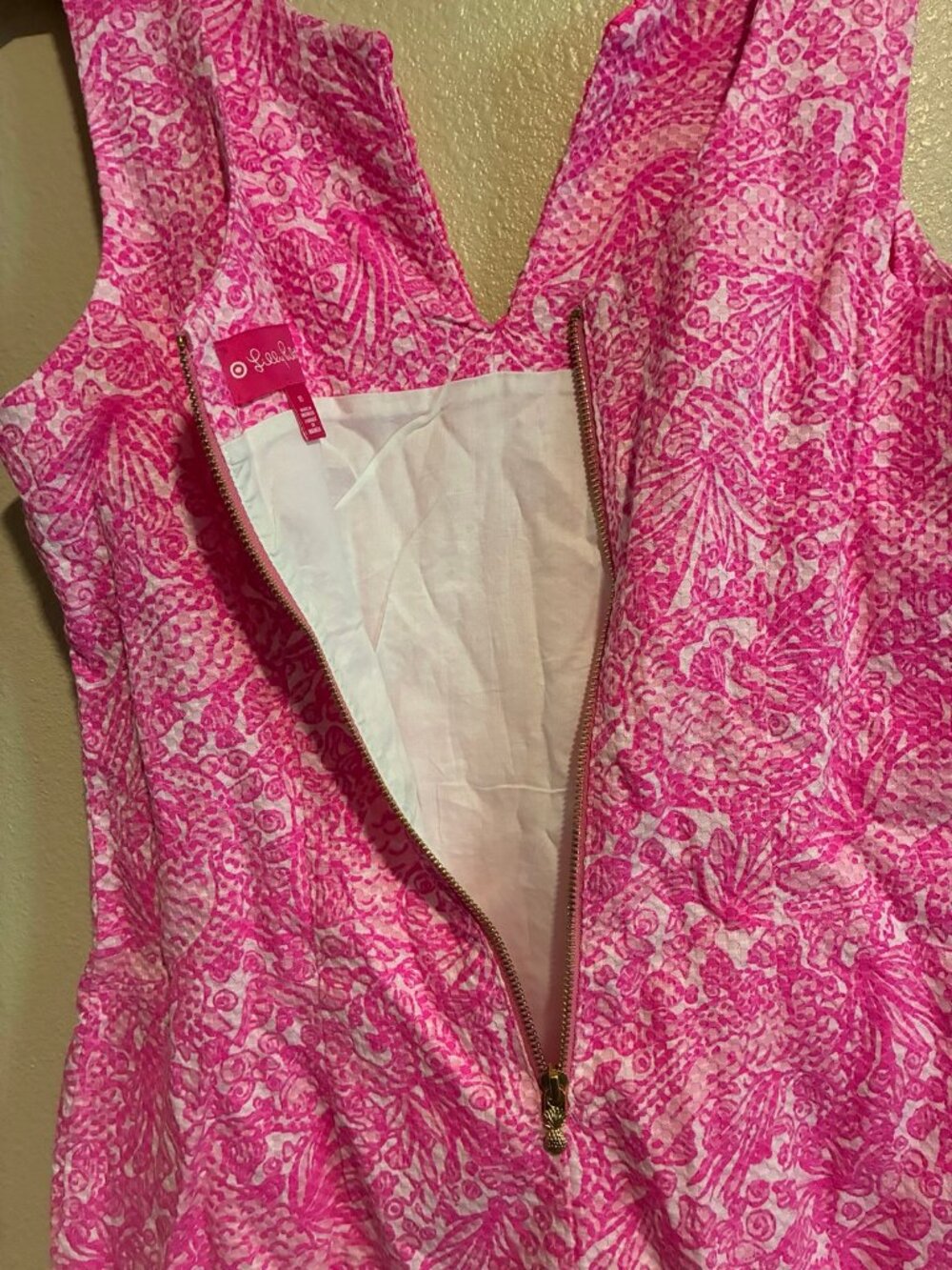NWT Lilly Pulitzer Women's Pink and White Floral Sleeveless Dress Size 10 - Picture 5 of 10